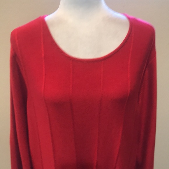 Jessica Howard Ribbed Cable Knit Rounded Neckline Long Sleeved Midi Dress-3X - Picture 5 of 14